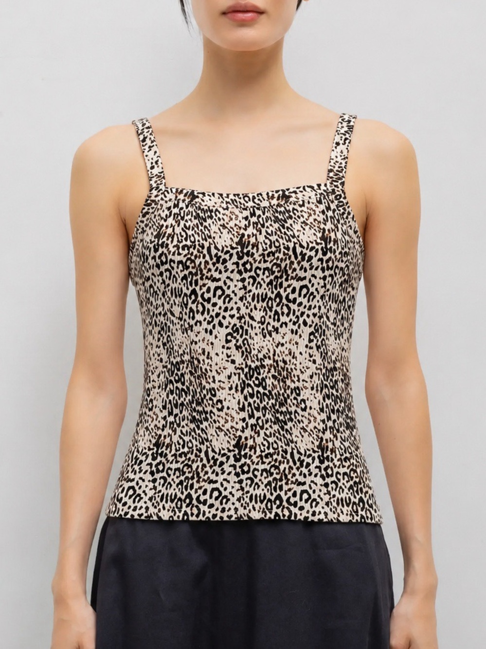 Leset Jamie Square Neck Tank Leopard